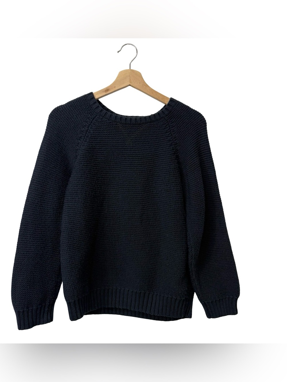 A.P.C Rue Madame Paris Blue Heavyweight Cotton Knit Crewneck Sweater Size S